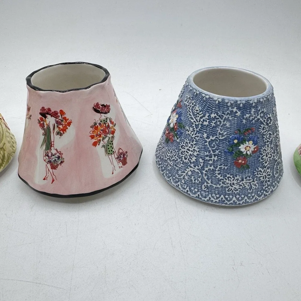 Yankee Candle & 1 PAC Small Shade Topper 5 Pc Lot Fall Summer Floral Vintage